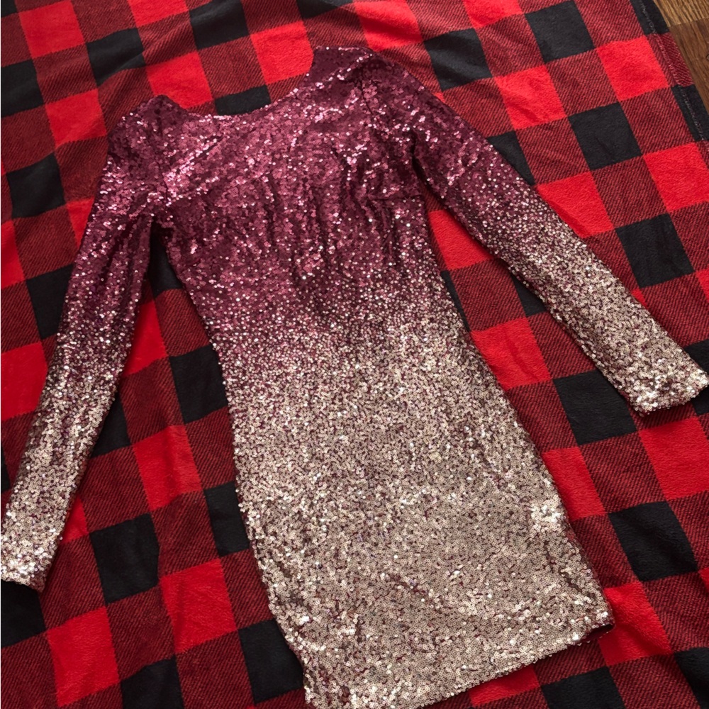 NWT red and gold sequence dress